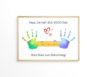 Handgemaakt voor een kart voor de verjaardag van Papa. Maband Motiv für ein o. Zwei Kinder. Sentimentales DIY-cadeau voor kinderen