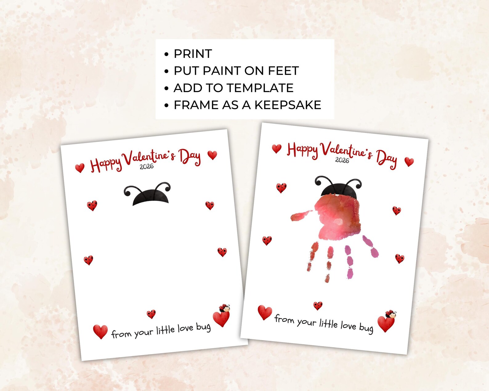 Valentines Day Handprint Craft. Footprint Keepsake Gift From Baby ...