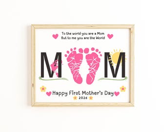 Prima Festa della Mamma 2026: Regalo con l'impronta del piedino del bambino. Un ricordo sentimentale per la neomamma, un lavoretto con l'impronta del piedino del neonato.