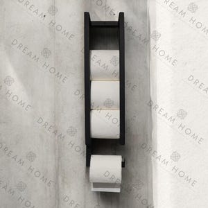 Metal Roll Holder, Wall Mount Bathroom Rack, Contemporary Bathroom Decor