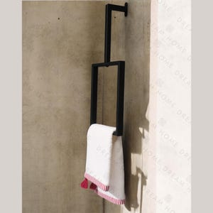 Handcrafted Black Iron Towel Holder