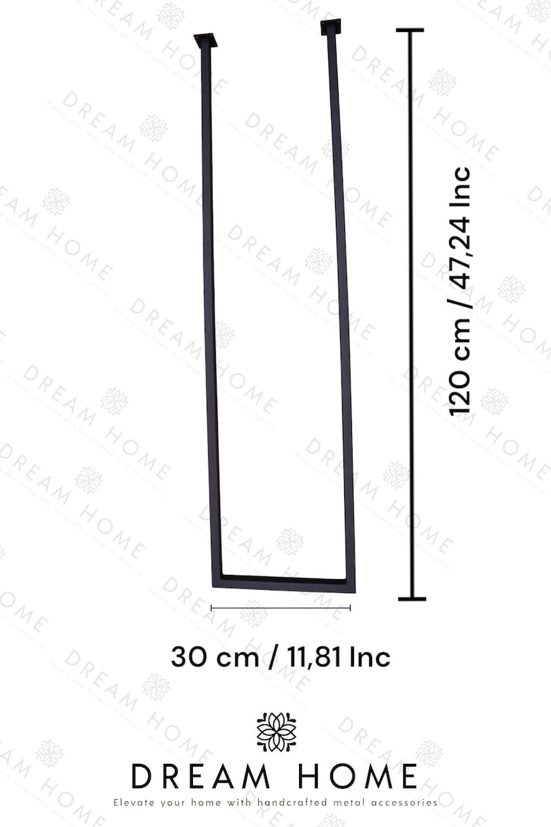 Op de afbeelding: Zwarte metalen plankdragers, 120 cm hoog en 30 cm breed. De dragers worden getoond tegen een witte achtergrond.