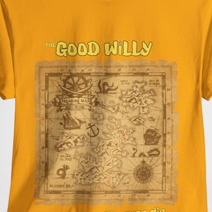 T-shirt vintage carte au trésor années 80, design The Good Willy Pirate Adventure, pour les vrais fans rétro, en coton, coupe unisexe