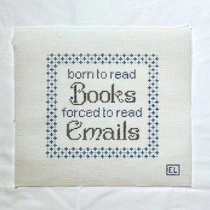 Born to Read Books | Handpainted Needlepoint Canvas, Made to Order, 13 mesh