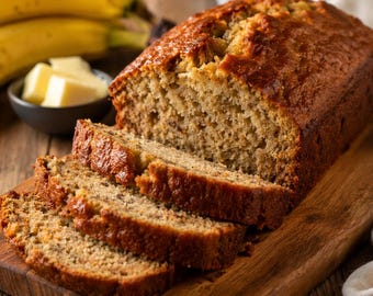 Recept på fluffigt bananbröd i PDF-format – Enkelt hembakat bananbröd, steg för steg