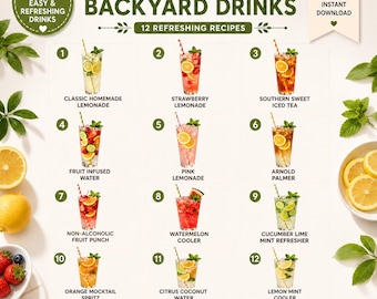 12 Summer Drink Recipes | Lemonade, Iced Tea & Mocktails | Easy Homemade Drinks Guide | Refreshing Summer Beverages
