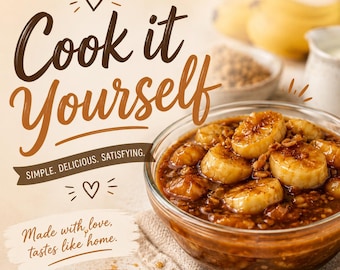 12 glasssåser och toppings PDF | Karamell, choklad och frukt | Utskrivbara hemlagade recept | Digital nedladdning