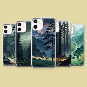 Forest Phone Case Mountains Woods Cover for iPhone 17Pro, 16, 15, 14, 13, 12, Samsung S25, S24, S23Fe, S22, A16, A26, A56, Pixel 10, 9Pro
