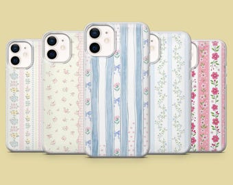 Custodia per telefono con linee floreali Love Shack Dainty per iPhone 17Pro, 16, 15, 14, 13, 12, Samsung S25, S24, S23Fe, S22, A16, A26, A56, Pixel 10, 9Pro
