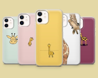 Cute Giraffe Case Giraffe Animal for iPhone 17Pro, 16, 15, 14, 13, 12, Samsung S25, S24, S23Fe, S22, A16, A26, A56, Pixel 10, 9Pro