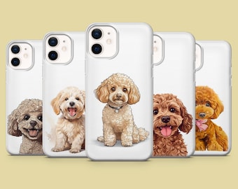 Poodle Phone Case Cute Dog Puppy Cover for iPhone 17Pro, 16, 15, 14, 13, 12, Samsung S25, S24, S23Fe, S22, A16, A26, A56, Pixel 10, 9Pro