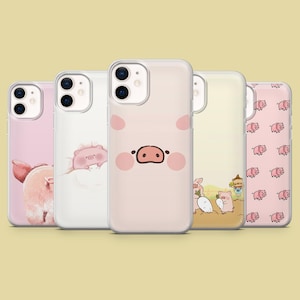 Cute Pig Case Piggy Animal for iPhone 17Pro, 16, 15, 14, 13, 12, Samsung S25, S24, S23Fe, S22, A16, A26, A56, Pixel 10, 9Pro