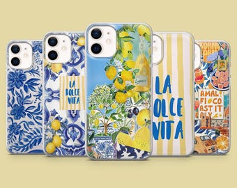 Coque de téléphone Italie Amalfi La Dolce Vita pour iPhone 18 Pro, 17, 16, 15, 14, 13, Samsung S26, S25, S24, S23, A16, A17, A56, Pixel 11, 10 Pro