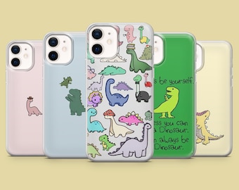 Dinosaur Phone Case Cute Dinosaur Animal for iPhone 17Pro, 16, 15, 14, 13, 12, Samsung S25, S24, S23Fe, S22, A16, A26, A56, Pixel 10, 9Pro