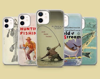 Fish Phone Case Fishing Bass for iPhone 17Pro, 16, 15, 14, 13, 12, Samsung S25, S24, S23Fe, S22, A16, A26, A56, Pixel 10, 9Pro