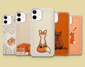 Cute Fox Case Fox Animal for iPhone 17Pro, 16, 15, 14, 13, 12, Samsung S25, S24, S23Fe, S22, A16, A26, A56, Pixel 10, 9Pro