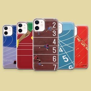 Track N Field Phone Case Running Run Cover for iPhone 16E, Pro, 15, 14, 13, 12, Samsung S25, S23FE, S24FE, A16, Pixel 9Pro, 8A