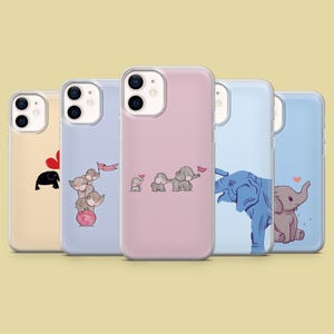 Cute Elephant Case Elephant Animal for iPhone 17Pro, 16, 15, 14, 13, 12, Samsung S25, S24, S23Fe, S22, A16, A26, A56, Pixel 10, 9Pro