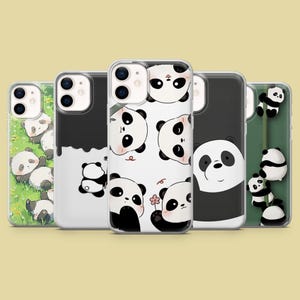 Panda Phone Case Cute Panda Animal for iPhone 17Pro, 16, 15, 14, 13, 12, Samsung S25, S24, S23Fe, S22, A16, A26, A56, Pixel 10, 9Pro
