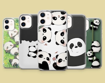 Panda Phone Case Cute Panda Animal for iPhone 17Pro, 16, 15, 14, 13, 12, Samsung S25, S24, S23Fe, S22, A16, A26, A56, Pixel 10, 9Pro
