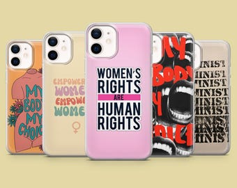 Feminist Phone Case Girl Power Equality for iPhone 17Pro, 16, 15, 14, 13, 12, Samsung S25, S24, S23Fe, S22, A16, A26, A56, Pixel 10, 9Pro