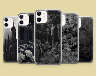 Funda gótica para iPhone 17Pro, 16, 15, 14, 13, 12, Samsung S25, S24, S23, S22, A16, A26, A56, Pixel 10, 9Pro