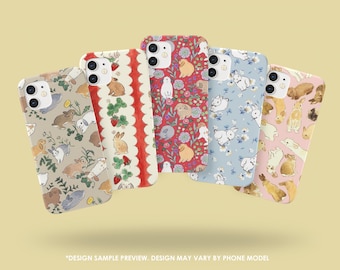 Rabbit Tough Case Bunny Snap Case for iPhone 17Pro, 16, 15, 14, 13, 12 Samsung S25, S24, S23, S22, A51, A52, A56, Pixel 10, 9Pro