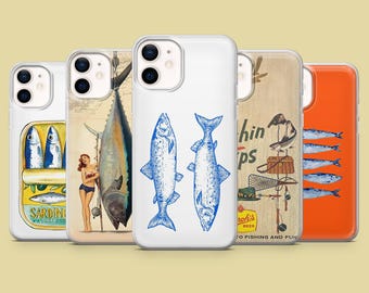 Fish Phone Case Fishing Bass for iPhone 17Pro, 16, 15, 14, 13, 12, Samsung S25, S24, S23Fe, S22, A16, A26, A56, Pixel 10, 9Pro