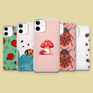 Ladybug Phone Case Bug Red Cover for iPhone 17Pro, 16, 15, 14, 13, 12, Samsung S25, S24, S23Fe, S22, A16, A26, A56, Pixel 10, 9Pro