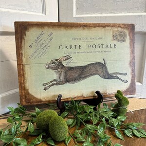 Rabbit Carts Postal Wood Tray Decor