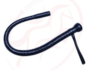 Geizige Flogger Handgefertigte Echtleder Bullwhip Geflochtene Schwarz Leder Handgelenk Loop Trainingspeitsche