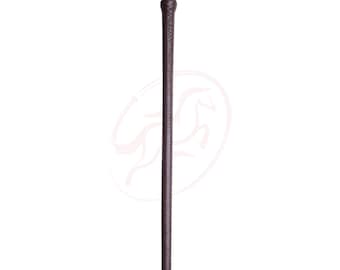 Luxury Horse Head Walking Cane, Leather Wrapped Shaft, Pewter Finish Derby Handle