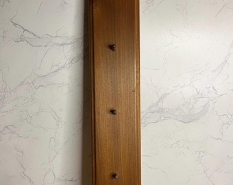 Vintage Wooden Vertical Key Hook 19x3”