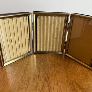 Vintage Brass 3x4 Triple Photo Picture Frame