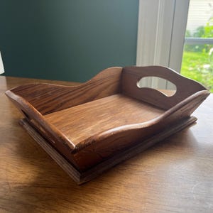 Vintage 1982 Teleflora Blumenkasten / Tablett aus Holz