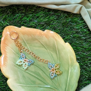 Flutterby Butterfly Earrings, Handmade Beaded Butterfly Earrings, 14K Gold or Sterling Silver Huggies
