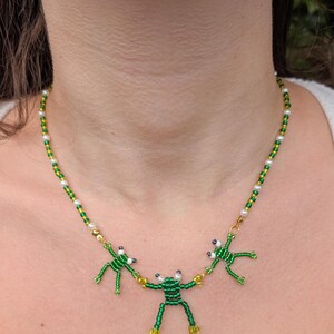 Handmade Beaded Frog Necklace: Ms Frizzle-Core Jewelry image 4