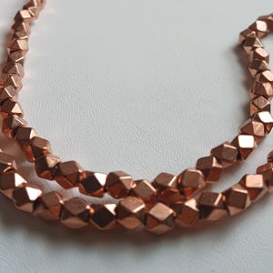 Diamond Cut Copper Cube Beads