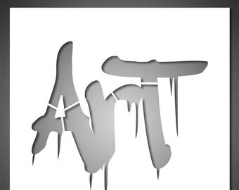 ART" Graffiti Word Stencil – Reusable Urban Text Template for Wall & Canvas