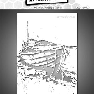 Maritime Landschaftsschablone - Küstenkunst für Wände, Leinwand & DIY-Dekor