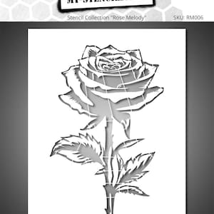 Vintage Rose Stencil – Shabby Chic Floral Template for Painting, Wall Art & DIY Crafts
