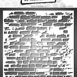 Stencil muro di mattoni danneggiati – Stencil texture urbana per muro, tela e tecniche miste – Mylar riutilizzabile per effetti grunge street art