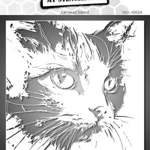 Abstract Cat Face Stencil – Modern Feline Template for DIY Wall Art, Canvas & Minimalist Pet Decor