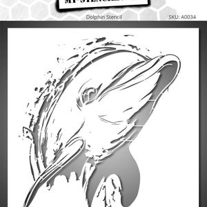 Dolphin Stencil – Sea Animal Template for DIY Wall Art, Canvas & Ocean-Inspired Decor