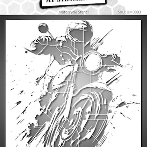 Motorcycle Stencil – Rider Silhouette Template for DIY Wall Art, Canvas & Urban Decor