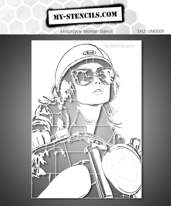 Pochoir Réutilisable A3 Moto Harley Davidson - Pour Décoration Murale, Meuble, Tissu, Neuf