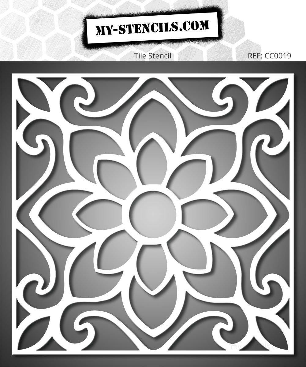 Tile Stencil – Reusable Moroccan or Geometric Floor \u0026 Wall Pattern – Mylar  Stencil for DIY Furniture, Home Decor and Painting Projects, image size:1000x1200