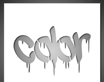 COLOR Word Stencil – Graffiti Style Text for Wall Art & DIY Projects