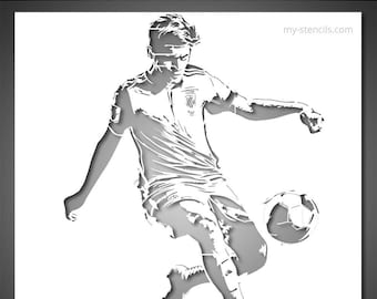Football Player Stencil – Athlete Silhouette for Wall Art, Canvas, Sports Decor & DIY Projects, Reusable Mylar Template