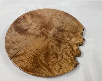 Handcrafted Myrtle Burl Lazy Susan, turntable, 15-inch